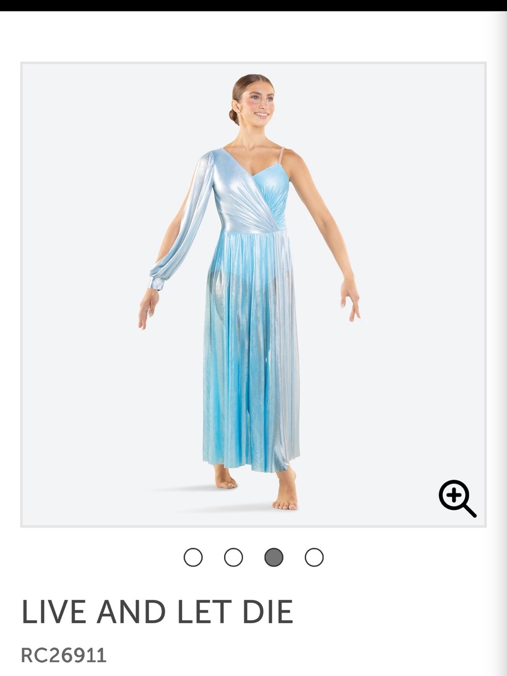 Revolution Shimmery Ice Blue One-Arm Dance Costume